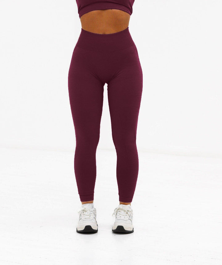 Scrunch Seamless Ribbed Contour Leggings Very Cherry 